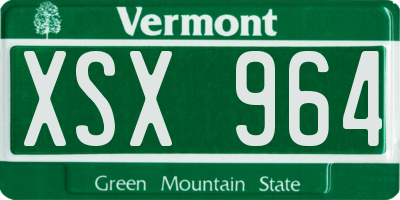 VT license plate XSX964