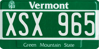 VT license plate XSX965