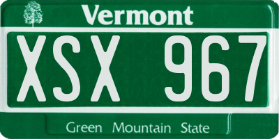 VT license plate XSX967