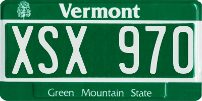 VT license plate XSX970