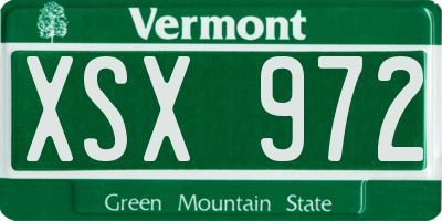 VT license plate XSX972