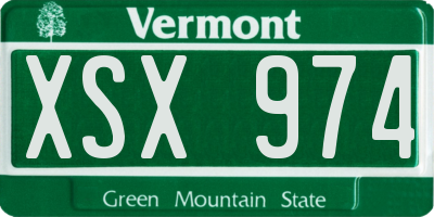 VT license plate XSX974