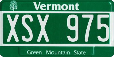 VT license plate XSX975