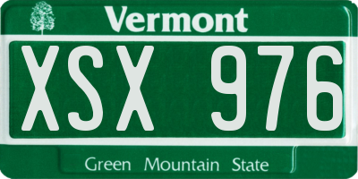 VT license plate XSX976