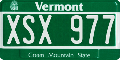 VT license plate XSX977