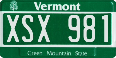 VT license plate XSX981