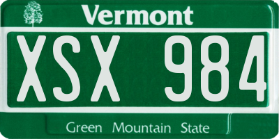 VT license plate XSX984