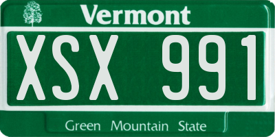 VT license plate XSX991