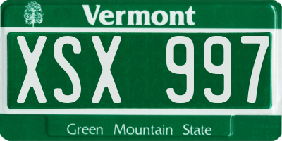 VT license plate XSX997