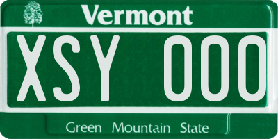 VT license plate XSY000