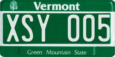 VT license plate XSY005