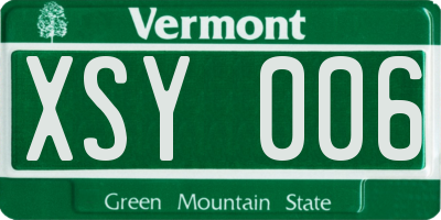 VT license plate XSY006