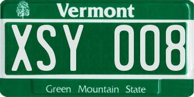 VT license plate XSY008