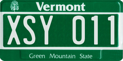 VT license plate XSY011