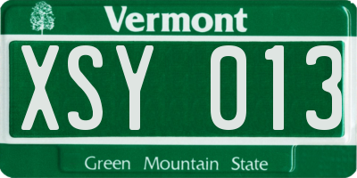 VT license plate XSY013