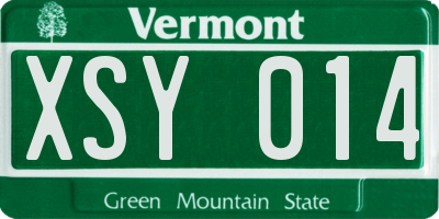 VT license plate XSY014