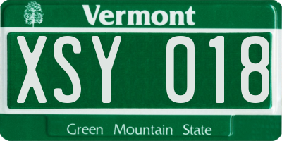 VT license plate XSY018