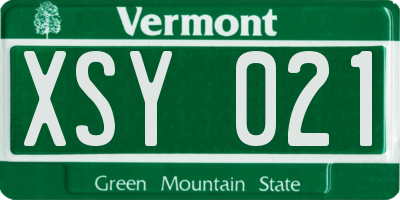 VT license plate XSY021
