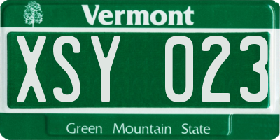 VT license plate XSY023