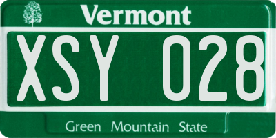 VT license plate XSY028