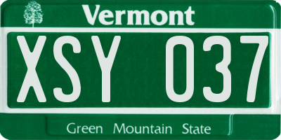 VT license plate XSY037