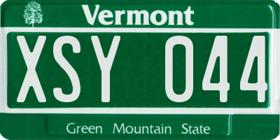 VT license plate XSY044