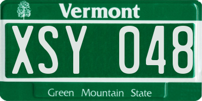 VT license plate XSY048