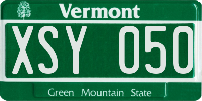 VT license plate XSY050