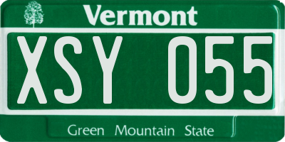 VT license plate XSY055