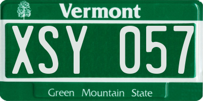 VT license plate XSY057