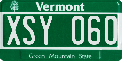 VT license plate XSY060