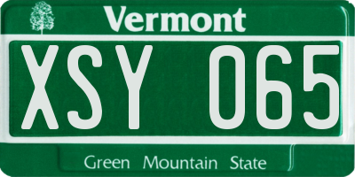 VT license plate XSY065