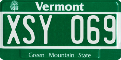 VT license plate XSY069