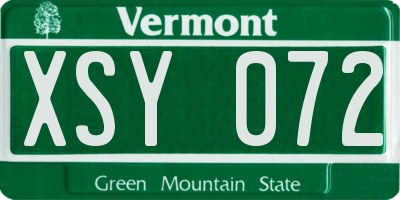 VT license plate XSY072