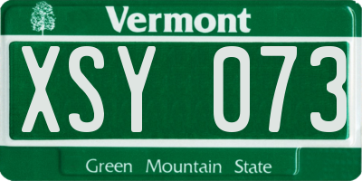 VT license plate XSY073