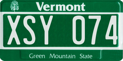 VT license plate XSY074