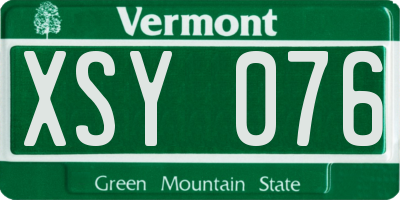VT license plate XSY076