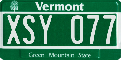 VT license plate XSY077