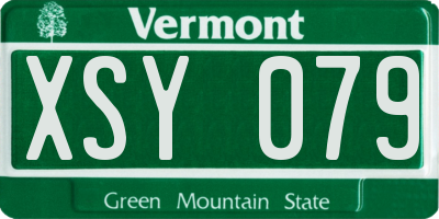 VT license plate XSY079