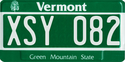 VT license plate XSY082