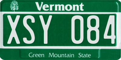 VT license plate XSY084