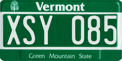 VT license plate XSY085