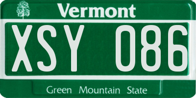 VT license plate XSY086