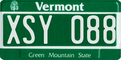VT license plate XSY088