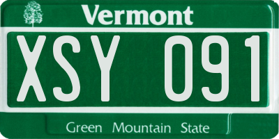 VT license plate XSY091
