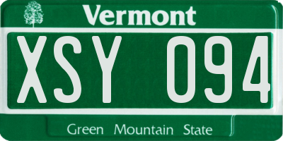 VT license plate XSY094