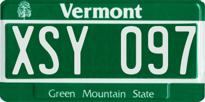 VT license plate XSY097