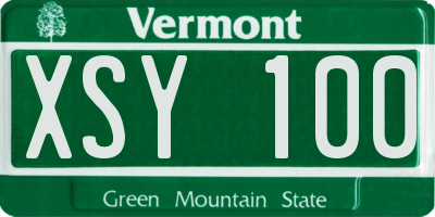 VT license plate XSY100