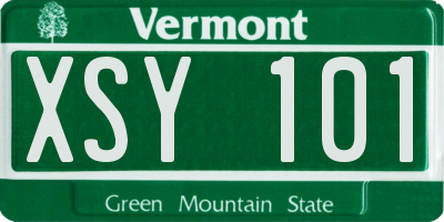 VT license plate XSY101
