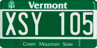 VT license plate XSY105